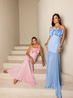 Robe corail en mousseline