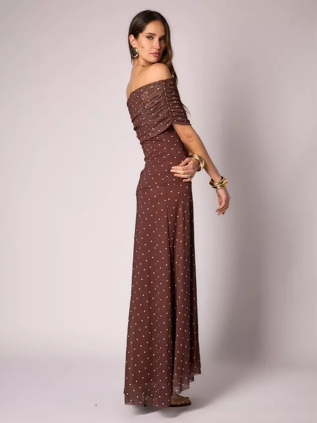 Robe lilas soyeuse