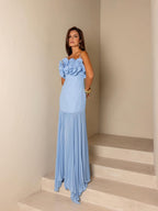 Robe corail en mousseline
