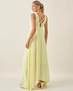 Robe verte satinée