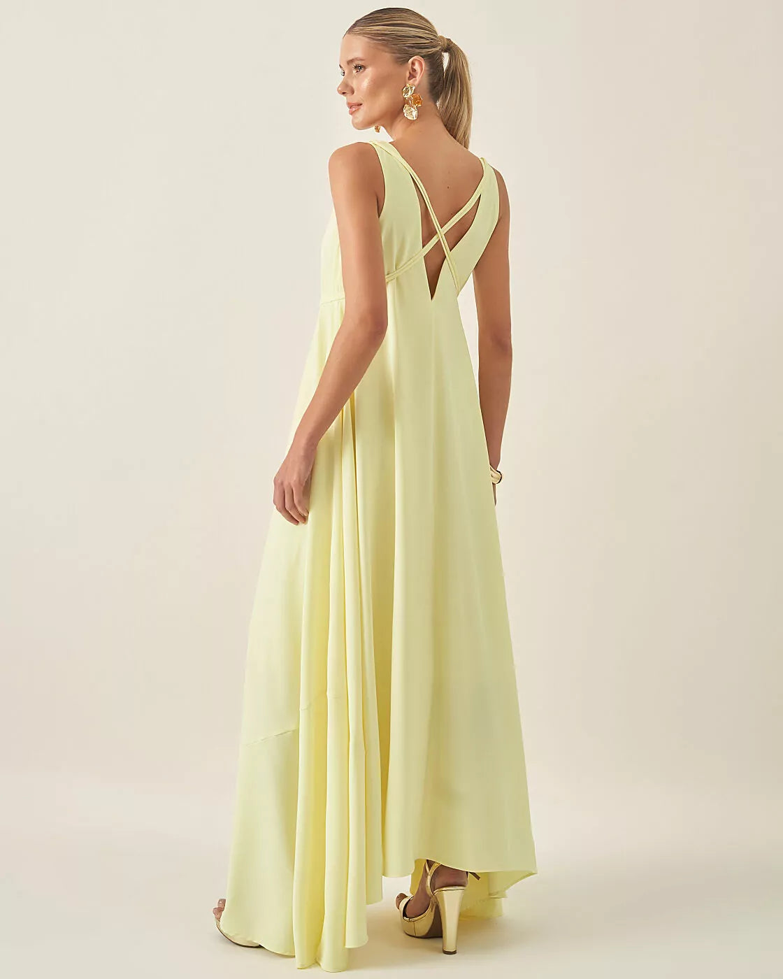 Robe verte satinée