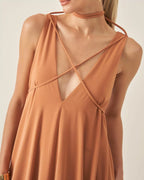 Robe beige dorée
