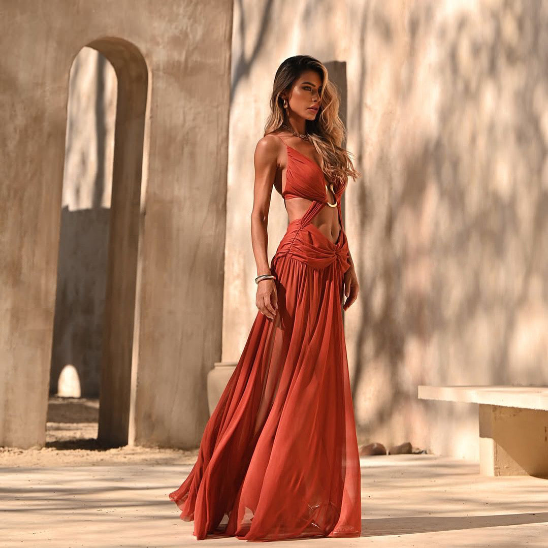 Robe terracotta bohème