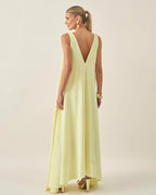 Robe verte satinée