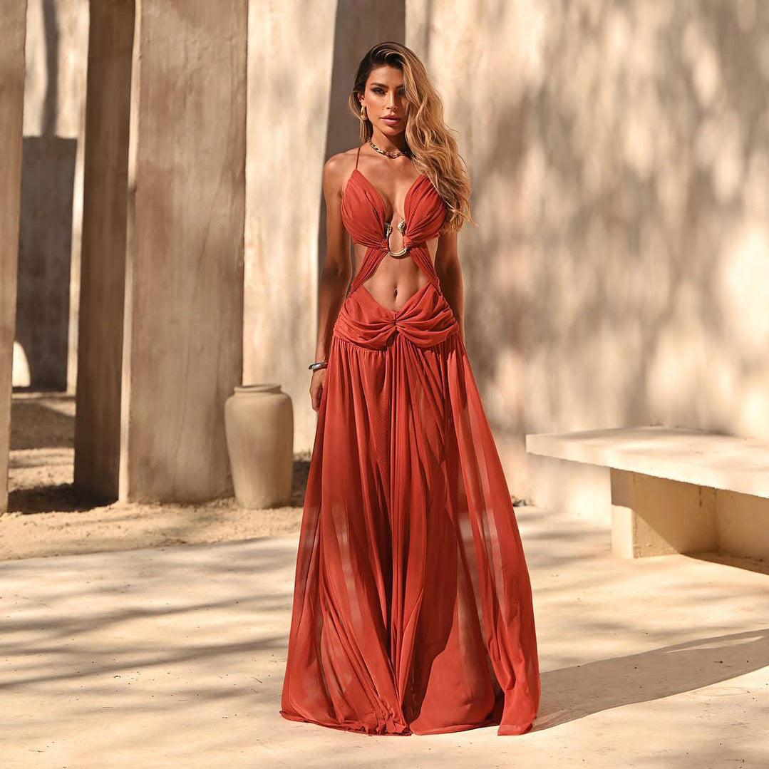 Robe terracotta bohème