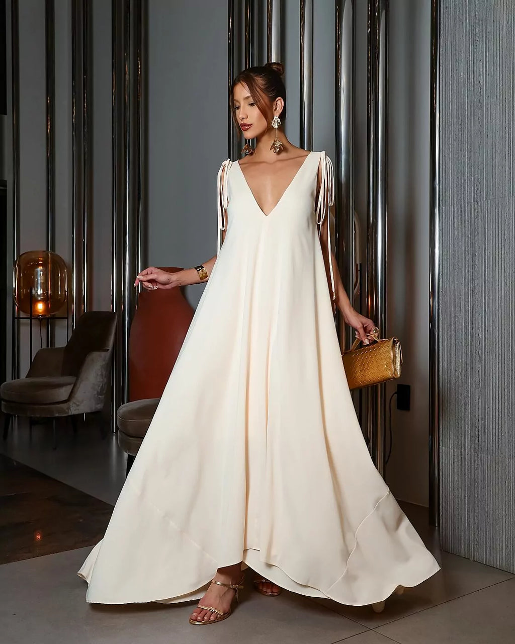 Robe bleu royal plissée