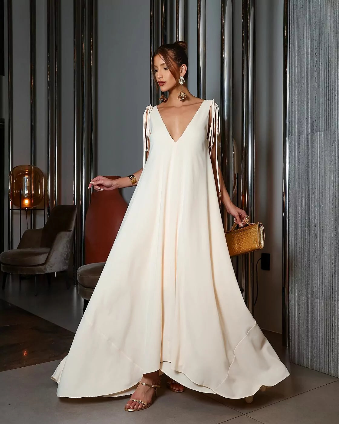 Robe bleu royal plissée